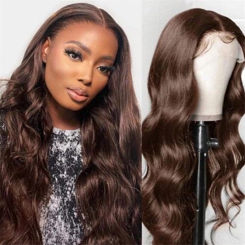 Chocolate Brown Wig Colored Lace Front Wig Trendy Fashion Wig